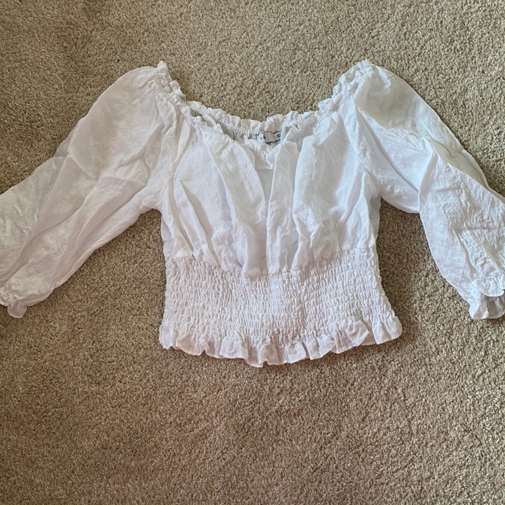 White off the shoulder Cropped Blouse